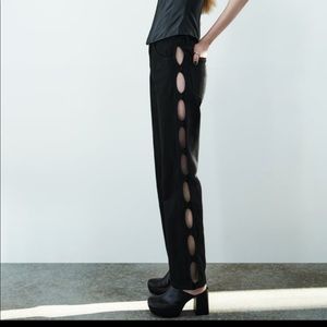 Zara cutout straight jeans